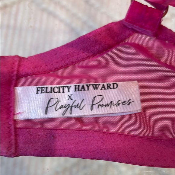 Playful Promises Felicity Hayward Vibrant Pink Lace Full Coverage Bra - Picture 3 of 8